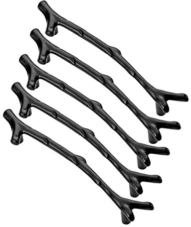 Telituny Schrankgriffe, 5 Stück Ast Möbelgriffe Küchenschrankgriffe Türgriffe Home Schrank Schubladengriffe Fassüberzug für Küche, Schlafzimmer (Schwarz)