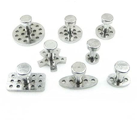 ZYNCUE 8 Stück Auto PDR Werkzeugset Aluminium Kleber Abzieher Tabs für Auto Dellen Lacklose Reparatur Dellen Entfernung Handwerkzeuge Saugnapf langlebig, 8 Größen