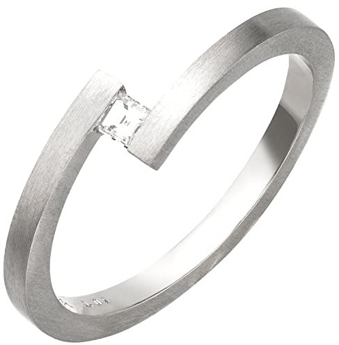 Jobo Damen-Ring aus 950 Platin mit Diamant im Caree-Schliff Größe 58