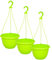 MePla - 3 Stück Ampel Orion - wetterfestes Pflanzgefäß - UV-beständiger Blumenampel - Pflanztopf - ø25 cm - Gelbgrün