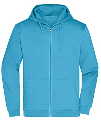 James & Nicholson Herren Basic Kapuzen-Sweatjacke - Klassische Sweatjacke mit Kapuze und Kordelzug