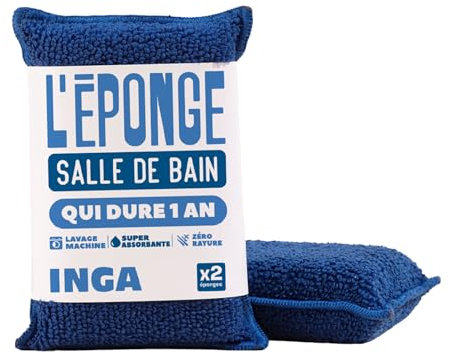 INGA - 2 X Éponges Réutilisables Lavables - pour Les Foyers Écologiques - Nettoyage des Surfaces - Absorbantes - Éponge Durable et Écologique