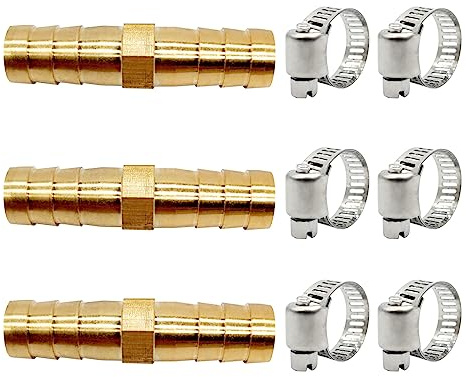 BlingKingdom 3pcs 3/8 Air Hose Repair Kit, Barb Hose Fitting Connector