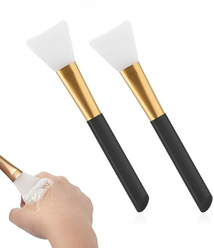 2 Stück Silikon Gesichtsmaskenbürsten Gesichtsschlammmaske Schönheitswerkzeug Applikatorbürste Körperlotion Applikator Sektorbürste Make Up Werkzeuge Für Frauen Mädchen(Schwarz)