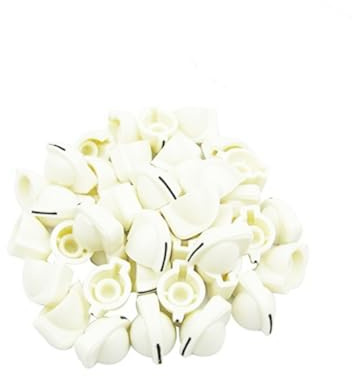 Toyvian 24pièces Knobs De Contrôle Pour Pédales Effet Plastique Blanc Pour Guitare Électrique Et Basse Compatible Avec Pots à Arbre De Accessoires Pratiques Pour Remplacement