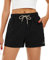 Libin Damen Sport Shorts Kurze Hosen Leichtes Stretch 2 in 1 Laufhose Kurz, Sommer Fitness Shorts Yoga Shorts, Quick-Drying Atmungsaktiv Gym Jogging Training Shorts Mit Taschen,Schwarz,Mittel