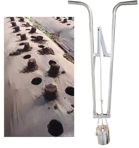 IXPIUZB Plantoir à Bulbes Double Long Manche,Plantoir à Bulbes à Long Manche en Acier Inoxydable pour Creuser des Trous Rapid-Plant-Plantoir,Utilisé pour Planter des Fleurs