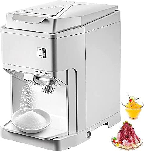 Finezza regolabile Rasatura del ghiaccio ruvido e fine, Tritaghiaccio elettrico tritato, 265 libbre all'ora, Macchina per coni di neve per la cucina di casa, bar, ristorante, Design completamente