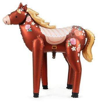 XXL Folienballon Pferd süßes Pony Ballon Deko Geburtstag Kindergeburtstag Mädchen Junge Geschenk Kinder Reiter Deko Reiterschule Reiterhof Motto Ballon 100cm