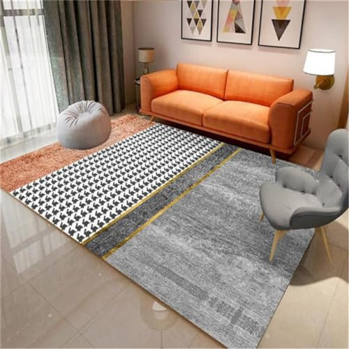DJHWWD Grau Küchenteppiche Balkon Rechteckiger Teppich Schlafzimmer Niedrigfloriger Teppich Waschbar Gamer Teppich Jungen Teppich Nach Maß 60X120Cm 1Ft 11.6''X3Ft 11.2''