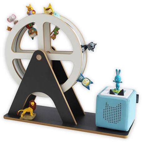 Holzura - XXL Regal für Toniebox, Toniefiguren Riesenrad, Aufbewahrung für Tonies, Halterung für Toniebox, drehbar