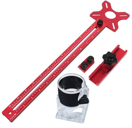 Besttoolifes Support de rainure de fraisage 4 en 1, gabarit de coupe de cercle de défonceuse métrique, gabarit de quincaillerie d'armoire pour outil de routeur, gabarit de défonceuse multifonction