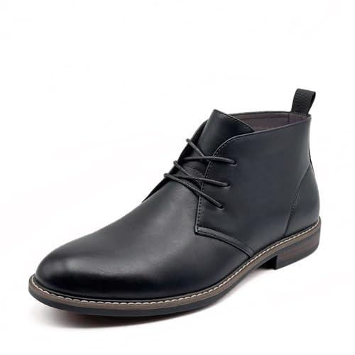 Finishing & Sewing Bottines Chukka classiques décontractées à lacets pour homme, noir, 42 EU