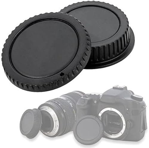 TECHZOCO Coperchio anteriore e coperchio posteriore dell'obiettivo, compatibile con Canon EF/EF-S 4000D 2000D 1300D 1200D 1100D 800D 760D 750D 650D 600D 550D 500D 250D 200D EOS 90D 80D 77D 70D D Mark