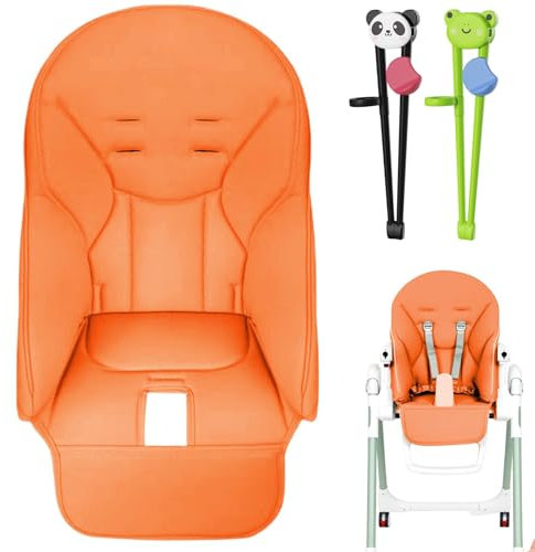 Baby Hochstuhl Sitzbezug für Peg-Perego, Siesta Zero3, Baoneo, Kosmic Jané | Baby Hochstuhl Bezug | Baby Esszimmerstuhl Sitzkissen | PU-Leder Hochstuhl Sitzauflage mit 2 Paar Essstäbchen