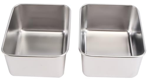 Cabilock 2 Stück Edelstahlbox aus Edelstahl für Lebensmittel und Kuchen | Küchenausstattung, Leicht und Tragbar, Silber, für Restaurant und Zuhause, Edelstahl Schüssel mit Deckel