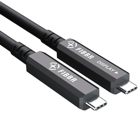 FIBBR Full-Featured Fiber Optic USB C to USB C Cable 5M, 10Gbps Long Distance USB 3.2 GEN2 Video Cable with PD 60W for VR Headsets/AR, Webcam, Camera, Laptop, Mini PC and More