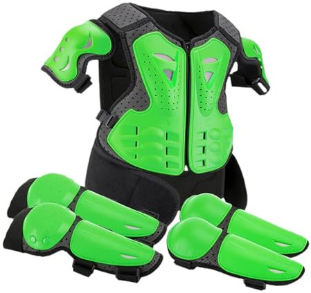 AsrMyjcx Dirt Bike Ausrüstung für Kinder, Schutzkleidung für Skateboard und Roller, Grün