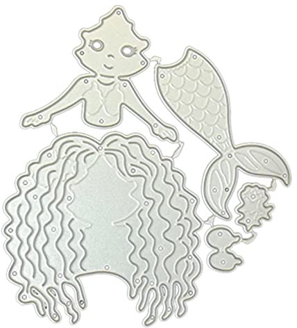 CHIZISX Meerjungfrau Metall Stanzformen Schablone Scrapbooking Album Stempel Papier