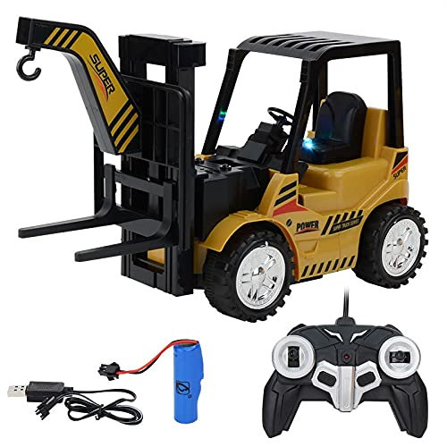 WYMYY Juguete RC para niños Coche de Juguete Control Remoto Vehículo de construcción RC Carretilla elevadora eléctrica Car Montacargas Pala Carretilla elevadora Transpaleta Excavadora Ki