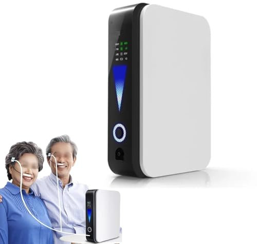 Concentratore di Ossigeno Portatile,Oxygen Concentrator,Generatore di Ossigeno Continuo 1L/Min,Generatore di Ossigeno Portatile,Concentrazione di Ossigeno Del 45-50%,Adatto per Auto,Casa,Viaggio