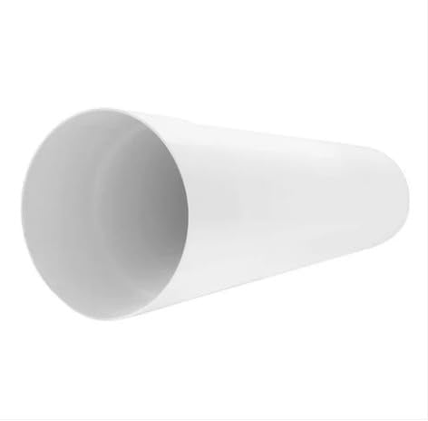100mm Ventilation Duct Pipe – 50cm Rigid Round PVC Air Ducting Tube - White Exhaust Vent Pipe for Extractor Fans, Kitchen, Bathroom & HVAC Systems