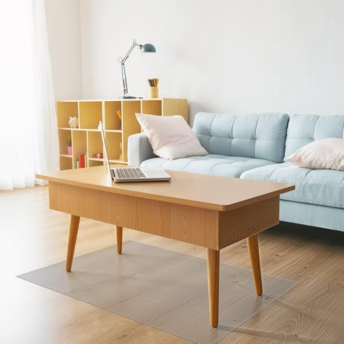 Schutzmatte 60 x 70 cm rutschfest, Geräuschdämmend, Ideal Fürs Homeoffice Transparente Stuhlmatte für Hartböden Verschiedene Größen für Büro Und Zuhause, Transparente Farbe