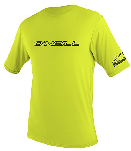 O'Neill Wetsuits Wetsuits UV Sun Protection Youth Basic Skins Short Sleeve Tee Sun Shirt Rash Guard, Lime, 16