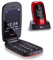Cellulare a conchiglia e tasti larghi facile da utilizzare e sim free TTfone Lunar (Rosso)