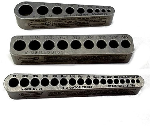 Big Gator Tools STD Series 3PC V-Drill Guide w/35 SAE Hole Sizes 1/8 - 5/8 3PC Set