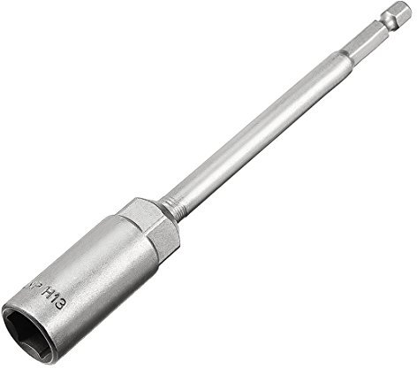 Sourcingmap 1/4 Quick-Change Hex Shank 13mm Nut Setter Driver Drill Bit, 150mm Length, Metric No-Magnetic
