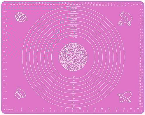 Taylor & Brown Silicone Baking Mats with Measurements, Large Full Size 40x60cm Non-Stick Pastry Mat for Rolling Dough (Non-Slip, BPA-Free, Heat Resistant) (Pink)