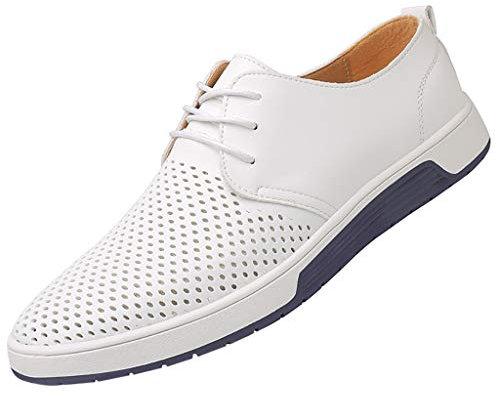 Celucke Herren Anzugschuhe Oxford, Lederschuhe Derby Schuhe Business Casual Budapester Schnürschuhe Schwarz Navy Braun EU40-48