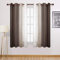 DWCN Ombre Sheer Vorhänge – Kunstleinen Halbvoile Farbverlauf Schlafzimmer und Wohnzimmer Vorhänge mit Gardinen Ösen, Set mit 2 Ösen oben, Fenstervorhang, 132 x 160 cm Länge, Schokoladenbraun