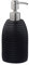 Relaxdays Seifenspender, 300 ml, nachfüllbar, Bad, WC, Küche, Flüssigseifenspender, Polyresin, Edelstahlpumpe, schwarz
