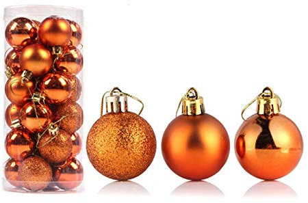 puran 24 Stück 4/6/8 cm Weihnachtskugeln Christbaumkugeln Fensterdekoration Party Requisiten feine Verarbeitung langlebig – Antik-Bronze * 6 cm