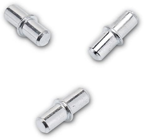 50x Regalstifte 5mm mit Ring für Bohrung - Einlegeboden Halter Regalbodenträger aus massivem Stahl, verzinkt (Ohne PVC Hülse)
