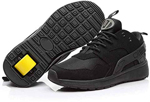 XRDSHY Rollschuhe Herren Damen Skateboardschuhe Rollschuhschuhe Inline Skates Trainer Schuhe Sneakers,Black-44