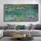 SXKJ Monet Berühmte Malerei Seerose Leinwand Gemälde Impressionistische Poster und Drucke Wandkunst Bild für Home Wanddekoration 80x160cm Rahmenlos