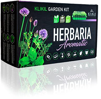 Orto in casa kit erbe aromatiche- Kit Piante aromatiche in vaso- Kit Giardinaggio professionale - Orto in vaso- Crea il tuo orto urbano- Grow box - Orto in terrazzo - Idee regalo casa