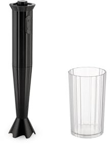 Alessi Plissé MDL10 B - Stabmixer mit Messglas, Thermoplastisches Harz, Europäischer Stecker 500W, Schwarz