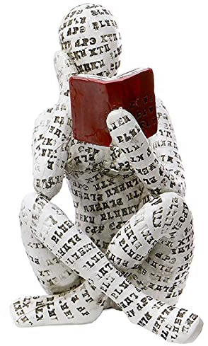 GRAPMKTG Home Decor Pulp Reading Women Thinker Statue Aesthetic Sculpture Room Decor Modern Abstract Decoration on Shelf Table Desk for Living Room Office Bedroom A