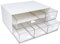 Desktop Organizer with 5 Drawers, BOJVESH 2 Tier Stackable Desk Storage Box, Stationary Organiser Desk Organizer for Office Supplies, Home Storage