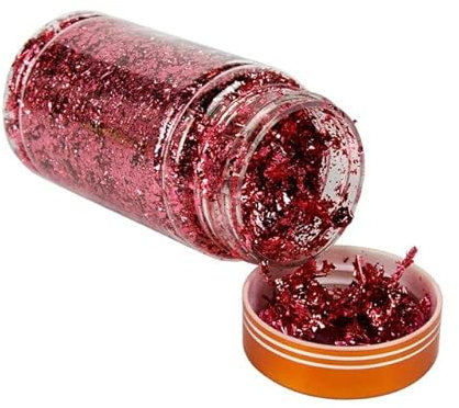 LUNYY Imitation Gold Leaf Flakes Fragments Rose Gold Leaf Sheets Flakes Gilding Painting Nail Decorations Gold Foil Flakes 3g/bottle