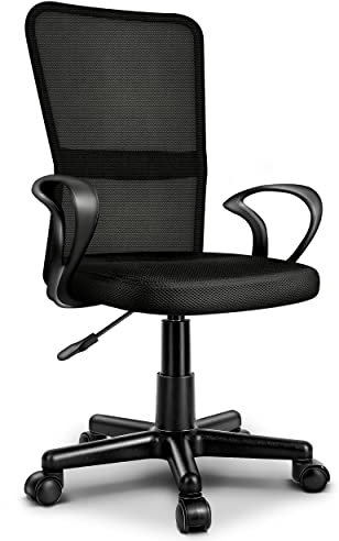 TRESKO Silla de Oficina Escritorio giratoria | Silla Giratoria con reposabrazos | para Estudio de Oficina, Regulable en Altura de Forma Continua, Respaldo ergonómico