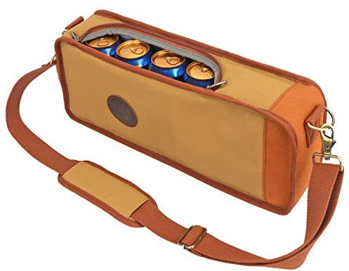 Tourbon Golf-Kühltasche aus Segeltuch, 6 Dosen, isoliert, mit gepolstertem Schultergurt