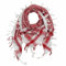 Desert Hawk Tactical BW Shemag Scarf, PLO Schal, Palästinenser Arafat-Tuch, 110x110 cm, 100% Baumwolle (Weiss/Rot)