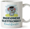 Mugffins Tazza in ceramica per INGEGNERE ELETTRONICO uomo 11 oz / 350 ml - In italiano - Koalificato/Koalificata - Idea regalo per compleanno, anniversario, natale, laurea