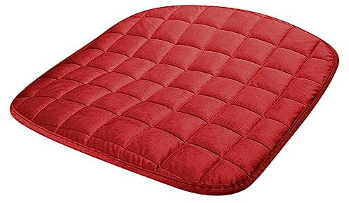 NZDFH 2 Stück Auto Sitzkissen, universelles Autositzkissen, Winter Weiche und warme Autokissen, Autositzschutz Sitzunterlage Kratzfest, Bequeme Auto-Kissen für Auto, LKW, SUV, Rot, 52x49cm