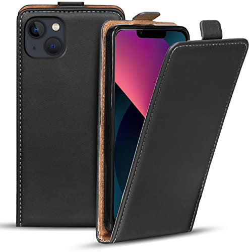 Verco Flip Cover für iPhone 15 Case, Flipstyle Schutzhülle für iPhone 15 Hülle Tasche vertikal klappbare Handyhülle, Schwarz